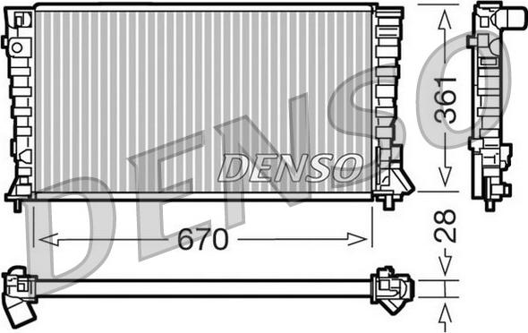 Denso DRM07020 - Радиатор, охлаждение двигателя unicars.by