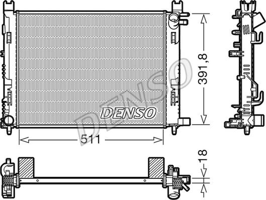 Denso DRM37002 - Радиатор, охлаждение двигателя unicars.by