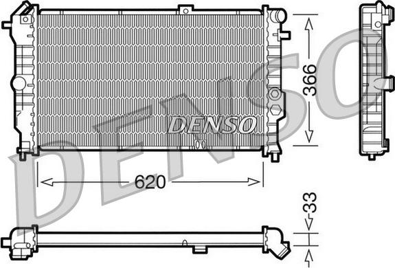 Denso DRM20021 - Радиатор, охлаждение двигателя unicars.by