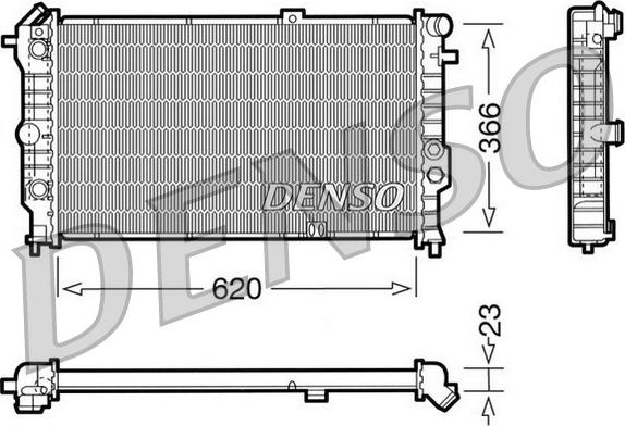 Denso DRM20022 - Радиатор, охлаждение двигателя unicars.by