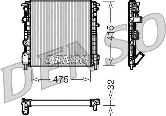 Denso DRM23015 - Радиатор, охлаждение двигателя unicars.by