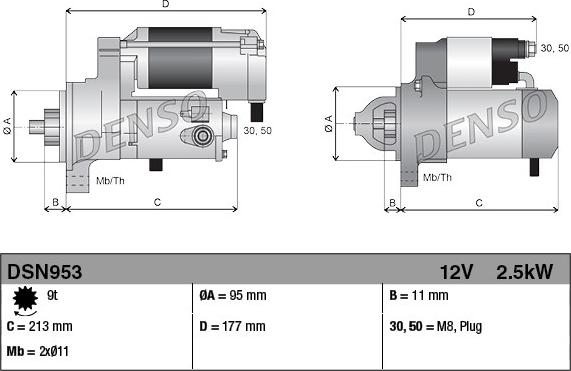 Denso DSN953 - Стартер unicars.by