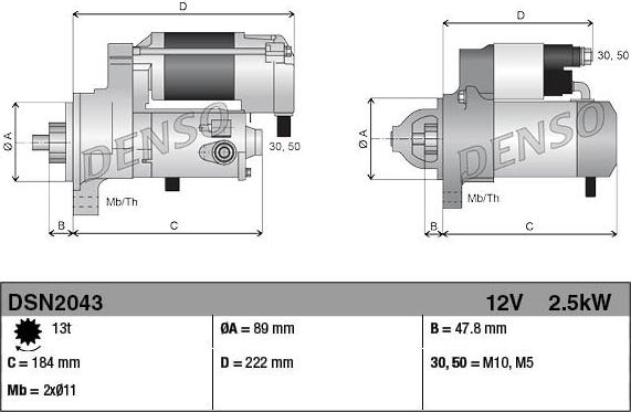 Denso DSN2043 - Стартер unicars.by