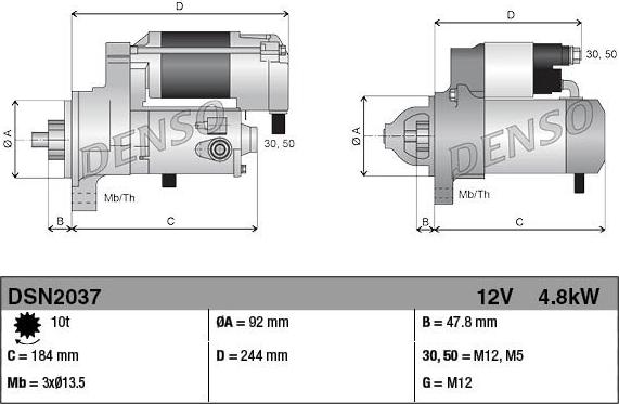 Denso DSN2037 - Стартер unicars.by