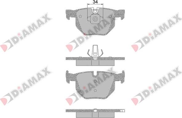 Diamax N09456 - Тормозные колодки, дисковые, комплект unicars.by