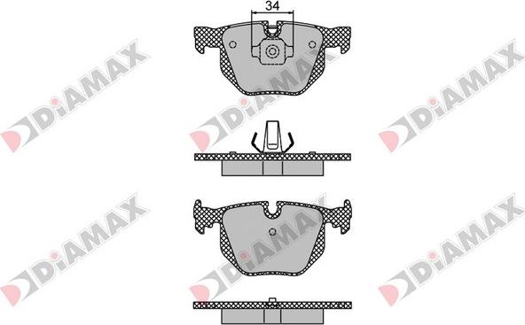 Diamax N09460 - Тормозные колодки, дисковые, комплект unicars.by