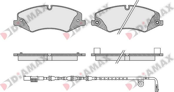 Diamax N09509B - Тормозные колодки, дисковые, комплект unicars.by