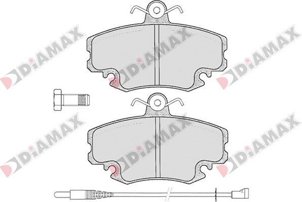 Diamax N09001 - Тормозные колодки, дисковые, комплект unicars.by