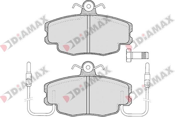 Diamax N09010 - Тормозные колодки, дисковые, комплект unicars.by