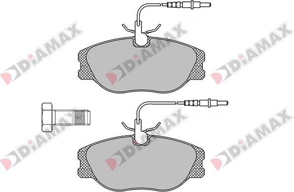 Diamax N09039 - Тормозные колодки, дисковые, комплект unicars.by