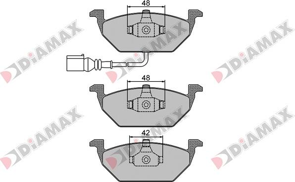 Diamax N09028 - Тормозные колодки, дисковые, комплект unicars.by