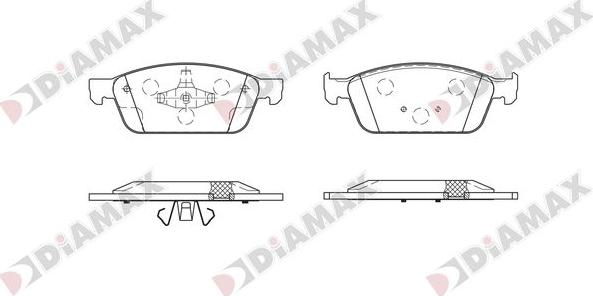 Diamax N09824 - Тормозные колодки, дисковые, комплект unicars.by