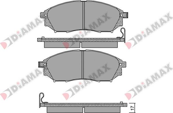 Diamax N09273 - Тормозные колодки, дисковые, комплект unicars.by