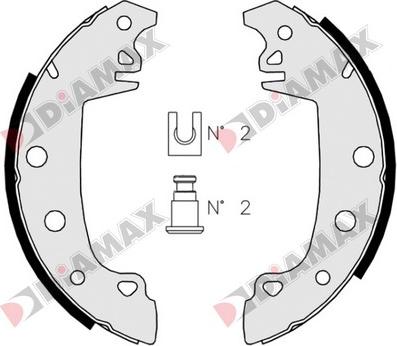 Diamax N01035 - Комплект тормозных колодок, барабанные unicars.by