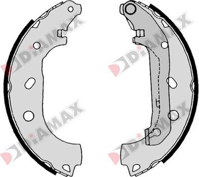 Diamax N01328 - Комплект тормозных колодок, барабанные unicars.by