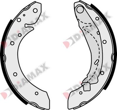 Diamax N01294 - Комплект тормозных колодок, барабанные unicars.by