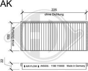 Diederichs DCI1186S - Фильтр воздуха в салоне unicars.by