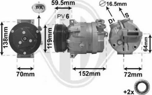 Diederichs DCK1386 - Компрессор кондиционера unicars.by