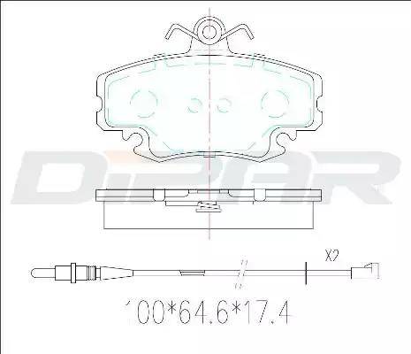 Ditas DFB1400 - Тормозные колодки, дисковые, комплект unicars.by