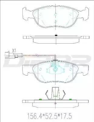 Ditas DFB1132 - Тормозные колодки, дисковые, комплект unicars.by