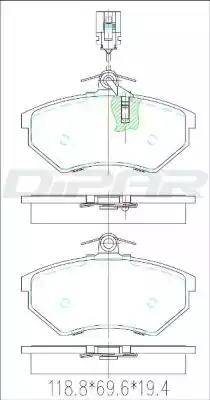 Ditas DFB2588 - Тормозные колодки, дисковые, комплект unicars.by