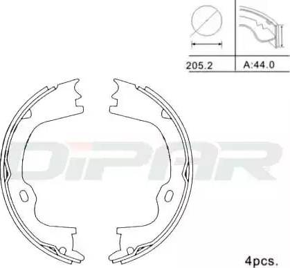 Ditas DPB1009 - Комплект тормозных колодок, барабанные unicars.by