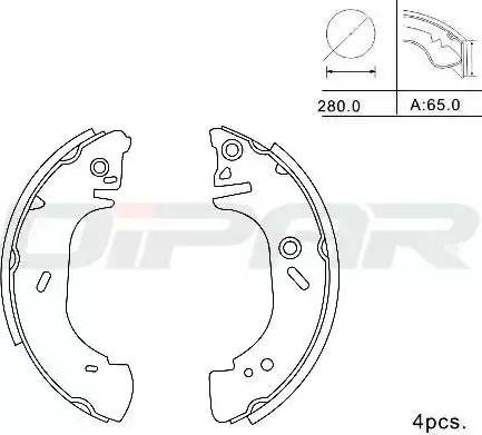 Ditas DPB1008 - Комплект тормозных колодок, барабанные unicars.by