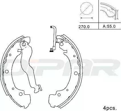 Ditas DPB1023 - Комплект тормозных колодок, барабанные unicars.by