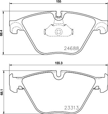 DON PCP1493 - Тормозные колодки, дисковые, комплект unicars.by