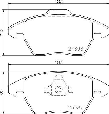 DON PCP1565 - Тормозные колодки, дисковые, комплект unicars.by