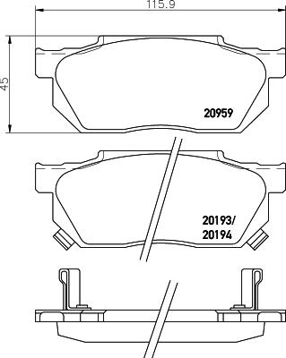 DON PCP1536 - Тормозные колодки, дисковые, комплект unicars.by