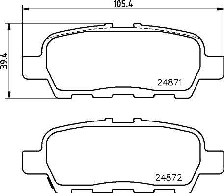 HELLA PAGID 355014561 - Тормозные колодки, дисковые, комплект unicars.by