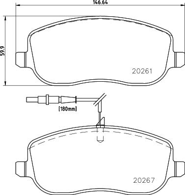 DON PCP1264 - Тормозные колодки, дисковые, комплект unicars.by