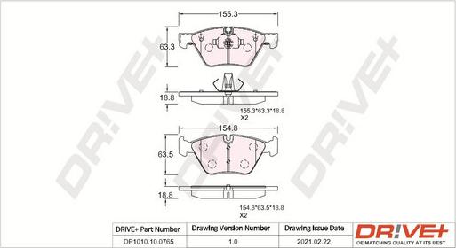 Dr!ve+ DP1010.10.0765 - Тормозные колодки, дисковые, комплект unicars.by