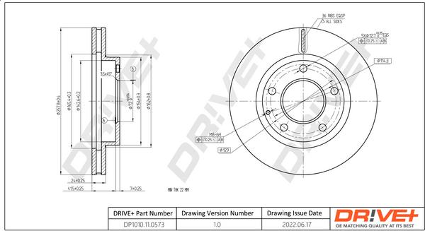 Dr!ve+ DP1010.11.0573 - Тормозной диск unicars.by