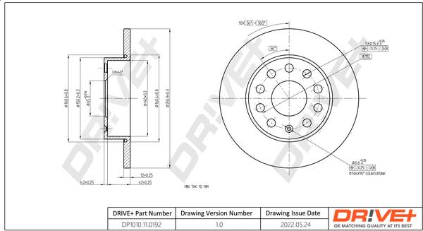 Dr!ve+ DP1010.11.0192 - Тормозной диск unicars.by