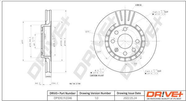 Dr!ve+ DP1010.11.0346 - Тормозной диск unicars.by