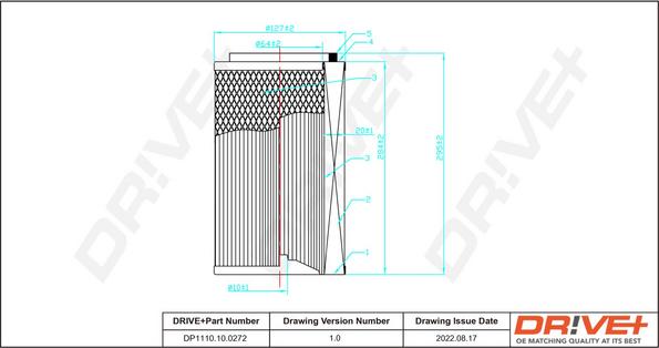 Dr!ve+ DP1110.10.0272 - Воздушный фильтр, двигатель unicars.by