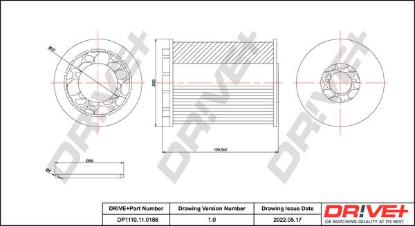 Dr!ve+ DP1110.11.0186 - Масляный фильтр unicars.by