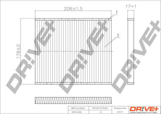 Dr!ve+ DP1110.12.0045 - Фильтр воздуха в салоне unicars.by