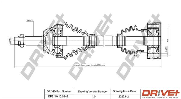 Dr!ve+ DP2110.10.0946 - Приводной вал unicars.by