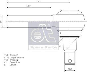 DT Spare Parts 4.61801 - Наконечник рулевой тяги, шарнир unicars.by