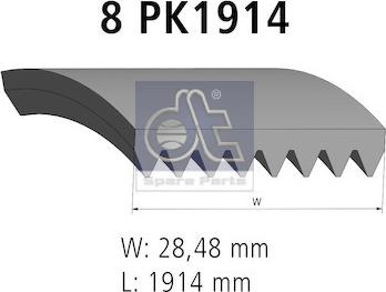 DT Spare Parts 4.80717 - Поликлиновой ремень unicars.by