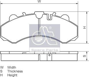 DT Spare Parts 6.95121 - Тормозные колодки, дисковые, комплект unicars.by