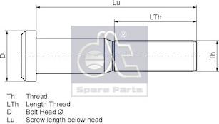 DT Spare Parts 4.40237 - Шпилька ступицы колеса unicars.by