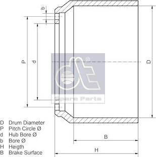 DT Spare Parts 1.18704 - Тормозной барабан unicars.by