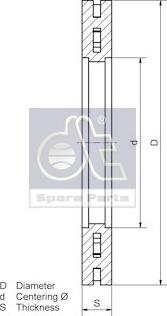 DT Spare Parts 10.34105 - Тормозной диск unicars.by