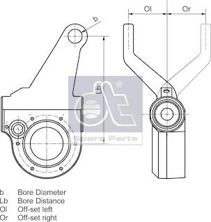 DT Spare Parts 3.62409 - Система тяг и рычагов, тормозная система unicars.by