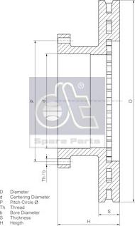 DT Spare Parts 7.36004 - Тормозной диск unicars.by