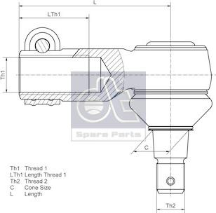 DT Spare Parts 6.51200 - Наконечник рулевой тяги, шарнир unicars.by